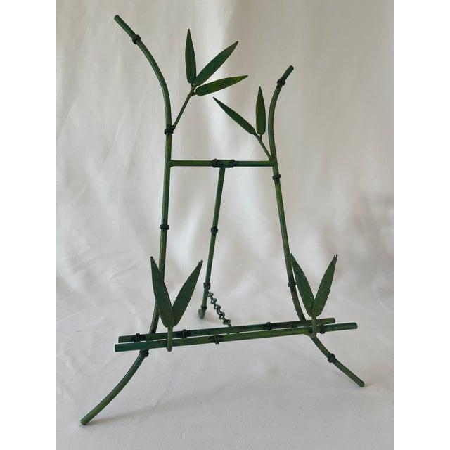 Hollywood Regency Hollywood Regency Faux Bamboo Metal Picture Frame Tabletop Easel For Sale - Image 3 of 10