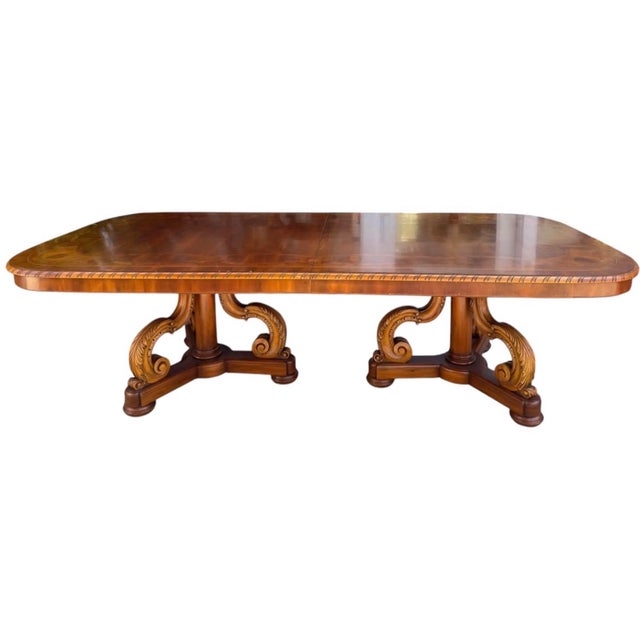 Wood Alfonso Marina Ebanista Italian Neoclassical Mesa De Comedor Cipriani Dining Table For Sale - Image 7 of 7
