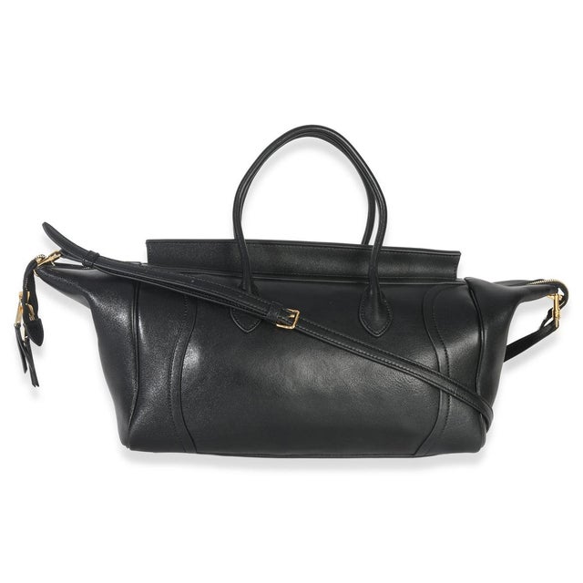 Celine Black Supple Shiny Lambskin Medium New Luggage For Sale - Image 4 of 9