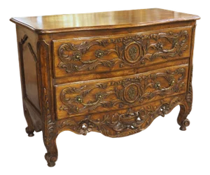 19th Century French Walnut Transitional Style 2-Drawer Commode From Arles
