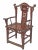 1920s Antique Chinese Red Armchairs With Detailed Carving - a Pair For Sale - Image 5 of 10