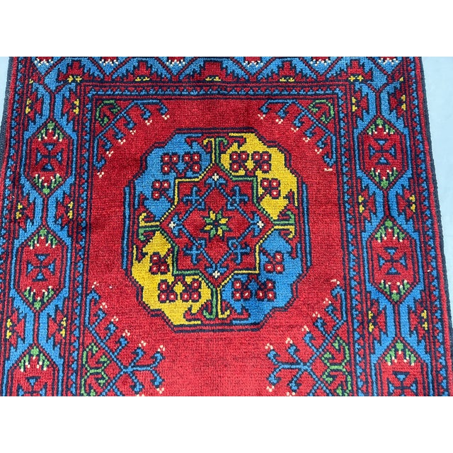 Red Filpa Elephant Foot Tribal Oriental Runner Rug, 2'9" X 6'6" For Sale - Image 4 of 16
