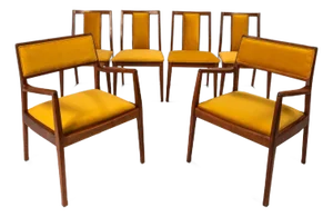 Set of 6 Mid-Century Modern Model C140 "Playboy" With Accompanying Side Chairs Attributed to Jens Risom for Jens Risom Design, Usa, Circa 1960s