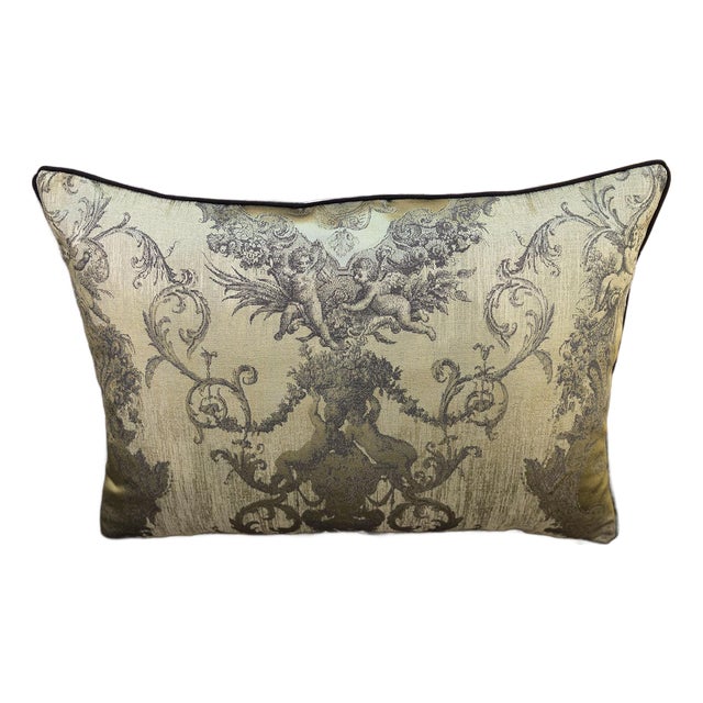 Baroque Jacquard Lumbar Cushion Cover For Sale