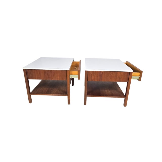 Wood 1950s Knoll Bedside Tables (Set of 2) For Sale - Image 7 of 10
