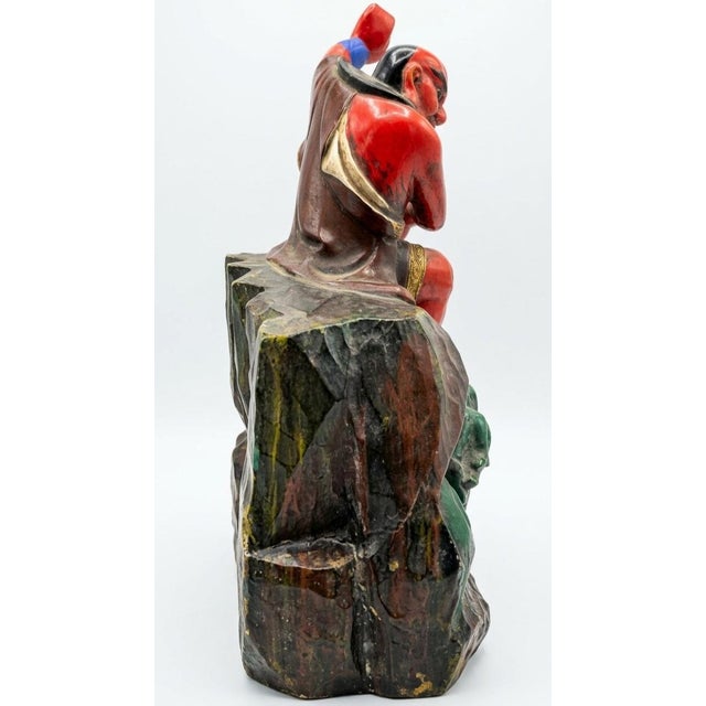 Asian Late 20th Century Polychrom Wooden Carving 10 of 18 Arhats (Luohans) For Sale - Image 3 of 17