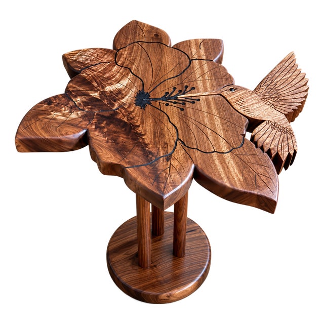 Butterfly Garden — Original Black Walnut Art Table For Sale