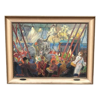 John Carlsson, Cirkus Scott, 1950s, Oil on Canvas, Framed For Sale