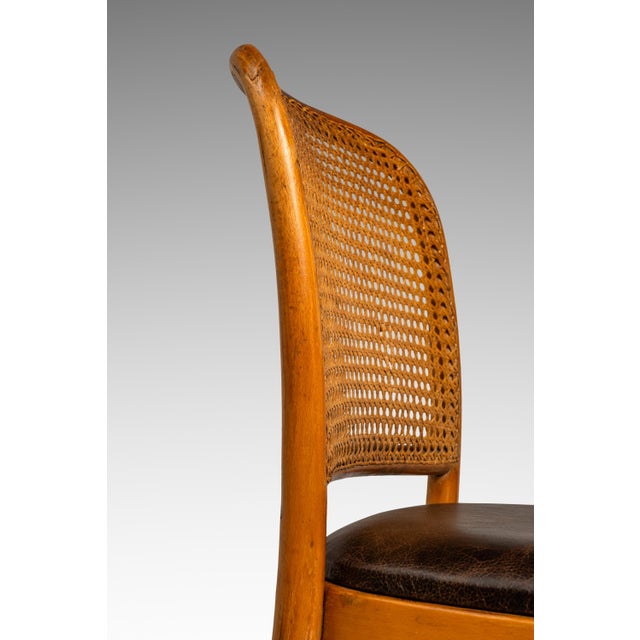Single Patinaed Bentwood Prague Model 811 Side Dining Chair in Leather in the Manner of Josef Frank for Stendig, Usa, C. 1960s For Sale - Image 12 of 18