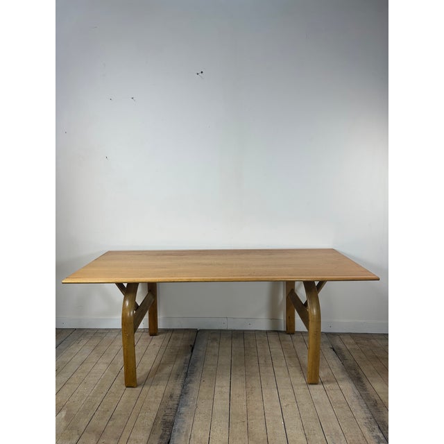 Vintage Table and Chairs in Elm and Chrome Steel, 1980s, Set of 7 For Sale - Image 4 of 15