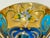 Beautiful Murano blue art glass dish. Teardrop shaped with handpainted design in Tre Fuochi (three fires). No chips or...