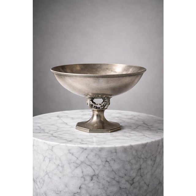 Elegant Art Deco compote/centerpiece bowl designed by Just Andersen, Denmark, circa 1930s. Executed in his characteristic...