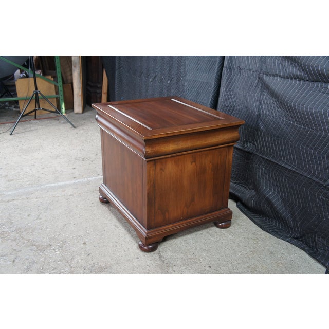 Vintage Hekman Georgian Style Cherry Two Drawer Locking File Cabinet Side Table For Sale - Image 14 of 14