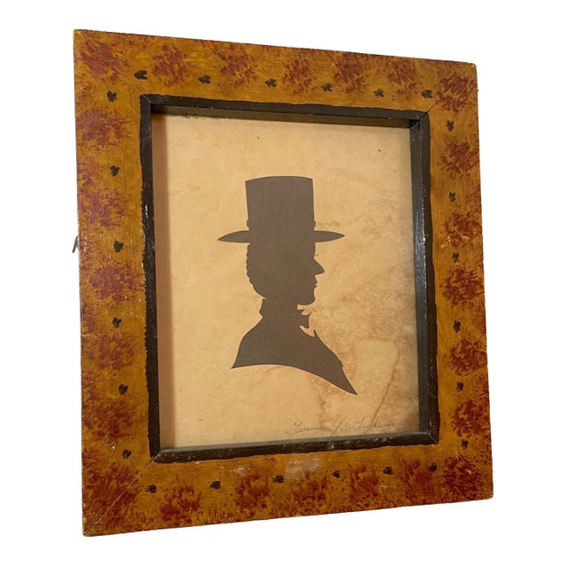 Antique 1800's Terrence Graham Cut Out Black Silhouette Portrait Abraham Lincoln For Sale