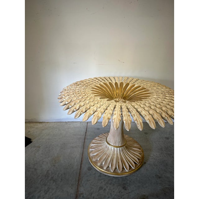 Wood 1970s Vintage Hollywood Regency Palm Base Table From Chelini Florence, Italy, 1970s For Sale - Image 7 of 10