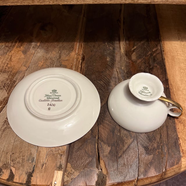 Vintage Bavarian Demitasse Espresso Cup & Saucer, Turkish Coffee Cup For Sale - Image 12 of 12