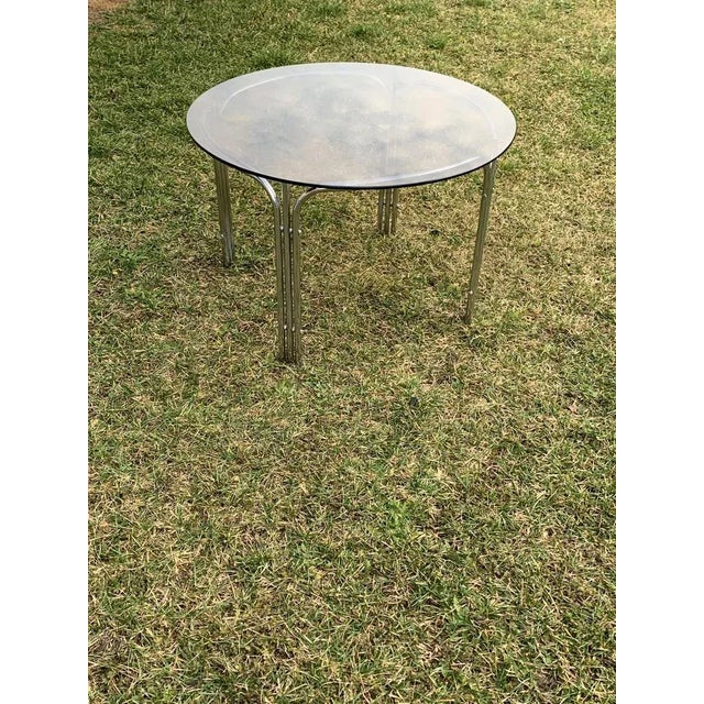 Stylish round chrome legs mid century table, Good ,oroginal condition