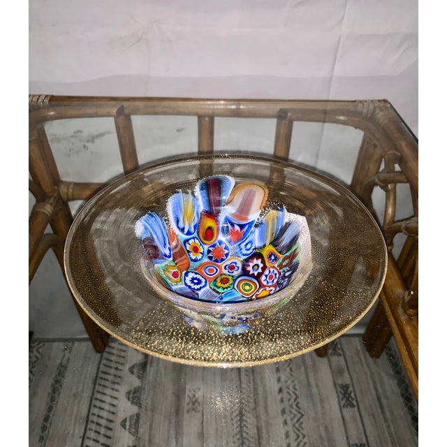 Manufacturer: Giampaolo Nason (Venezia - Murano, Italy) Technique: Millefiori (Murrine) with 24K Gold Aventurine Flecks...