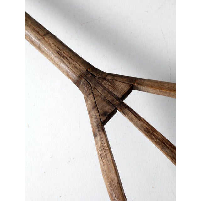 Brown Antique Primitive Hay Fork For Sale - Image 8 of 11