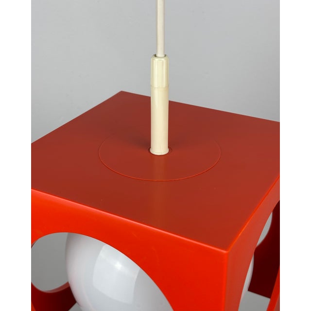 Space Age Minimalistic Yellow Cube Pendant by Richard Essig, Germany, 1970s For Sale - Image 14 of 16