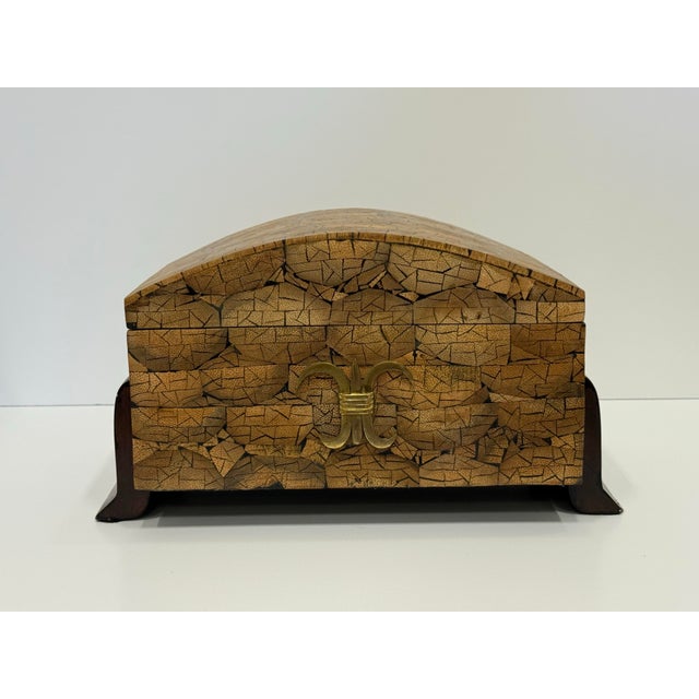 Late 20th Century Vintage 1980's Coconut Shelf Maitland Smith Decorative Box For Sale - Image 5 of 7