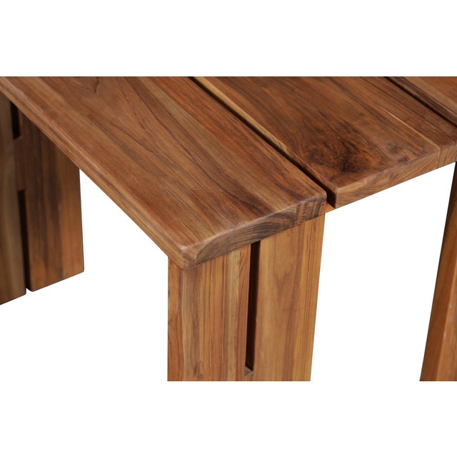 Wood Paradiso Outdoor Teak Wood End Table For Sale - Image 7 of 8