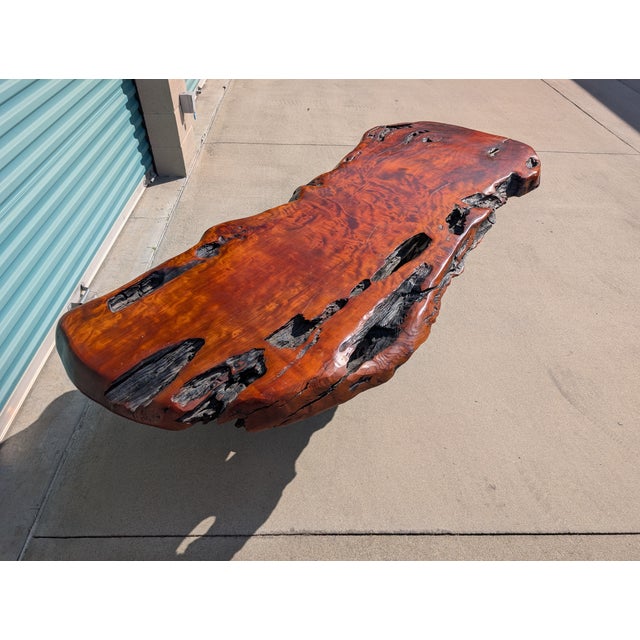 Mid-Century Modern Vintage Monumental Live Edge Redwood Coffee Table, C1980s For Sale - Image 3 of 18