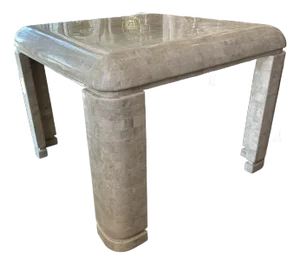 Vintage Waterfall Maitland Smith Tessellated Stone Marble Game or Dining Table
