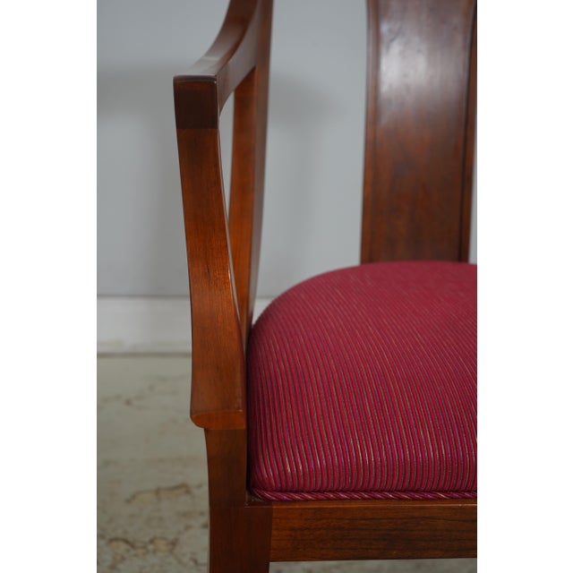 Wood Set of 8 Stickley Cherry Regency Dining Room Chairs For Sale - Image 7 of 18