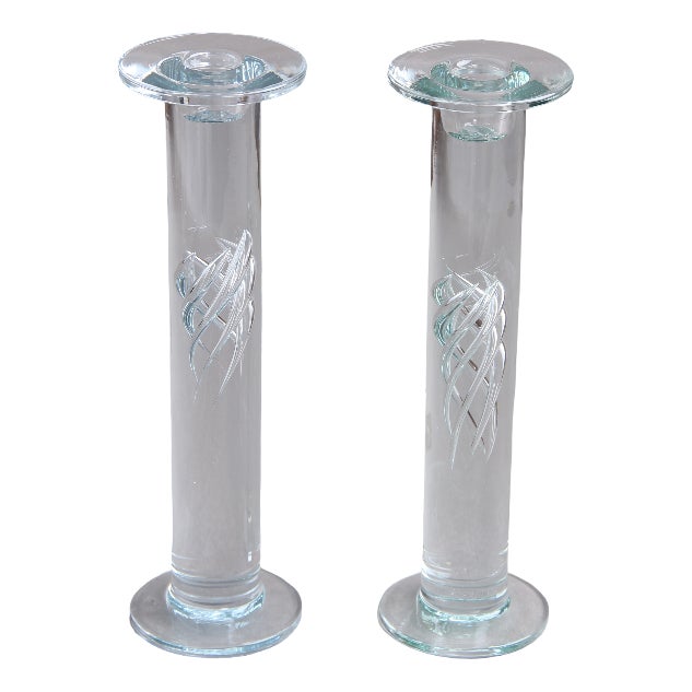 Vintage Candlesticks by Per Lütken for Holmegaard, 1980s, Set of 2 For Sale
