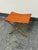 Animal Skin Cb2 Leather Director's Stool For Sale - Image 7 of 12