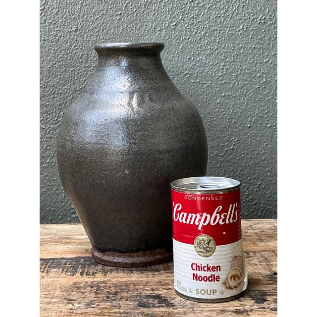 Vintage Handcrafted Stoneware Vase For Sale - Image 9 of 16