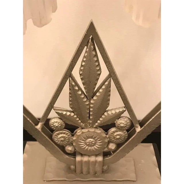 1920s French Art Deco "Waterfall" Table Lamp Signed by Sabino For Sale - Image 5 of 14