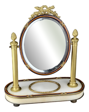 Napoleon III French Ormolu Opaline Vanity Mirror, 1870s