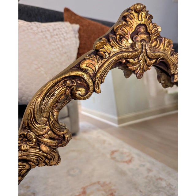 Rococo Vintage Mid-Century Ornate Gold Wall Mirror - Hollywood Regency Style For Sale - Image 3 of 6