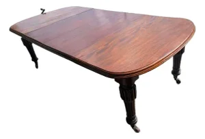 2 Leaf 19th Century English Victorian Mahogany Extension Dining Table