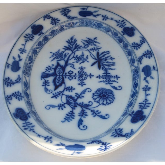 Large Blue & White Oval Serving Platter by Villeroy & Bach Chairish