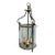 1950s 3-Light Brass & Belved Glass Cylinder Foyer Chandelier / Lantern For Sale