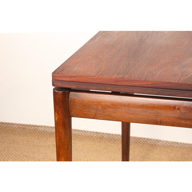 Extendable Danish Dining Table in Rosewood and Brass by Poul Volther for Frem Møbelfabrik 1960. For Sale - Image 9 of 17
