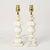 Vintage matching pair of small carved alabaster table lamps with unique shape. This hard to find lamp pair will look great...