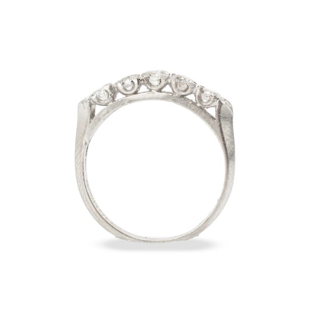 Early 20th Century Ladies Antique Art Deco Platinum 0.66ct Old European Cut Diamond Band Ring, Size 5.25 For Sale - Image 5 of 8