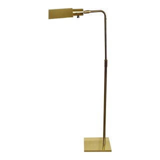 Koch & Lowy Brass Adjustable Tented Pharmacy Floor Lamp With Dimmer For Sale