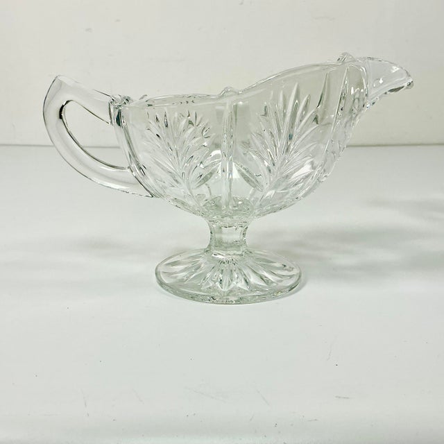 1980s Vintage Hollywood Regency Chippendale Slovakia Cut Crystal Gravy Boats - A Pair. For Sale - Image 9 of 17