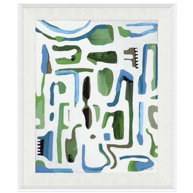 Abstract Electronics Canvas - Hand Embellished Framed Art by Susan Hable For Sale - Image 3 of 3