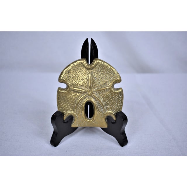 1970s Vintage Brass Sand Dollar Paper Weight For Sale - Image 5 of 6
