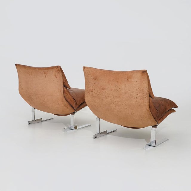 1970s Onda Armchairs by Giovanni Offredi for Saporiti, 1970s, Set of 2 For Sale - Image 5 of 18