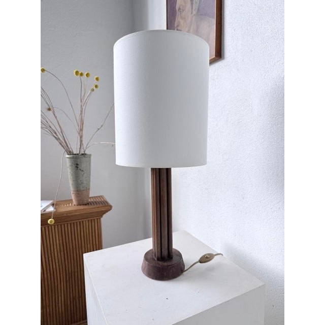 Vintage Art Deco Oak Desk Lamp, 1940s For Sale - Image 6 of 18