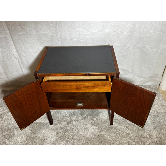 Wood 1960s Attributed to Jack Cartwright for Founders Walnut Nightstands With Slate Top, A Pair For Sale - Image 7 of 12