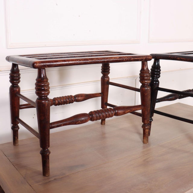 Vintage English Luggage Stands, Set of 2 For Sale - Image 3 of 7