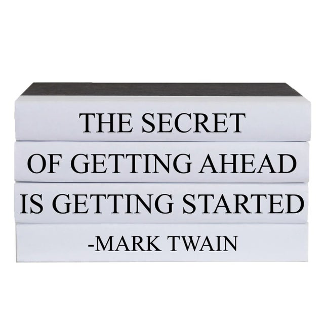 Modern Decorative Books - Quote Book Stack - "Getting Started" For Sale - Image 3 of 3